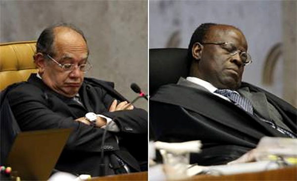Ministros Gilmar Mendes e Joaquim Barbosa