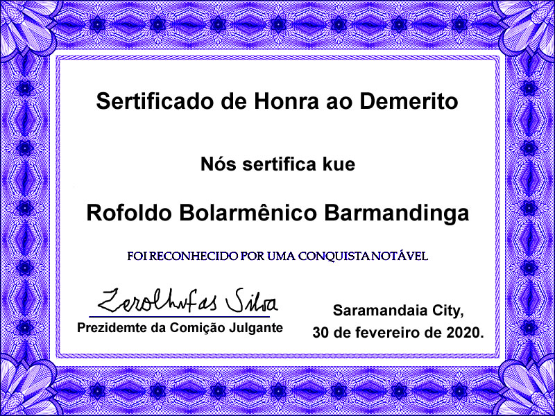 Sertificado de Honra ao Demerito