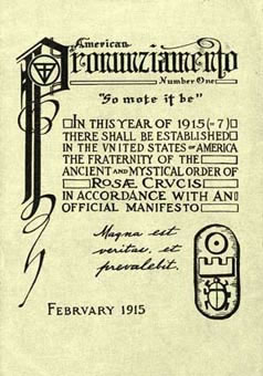 Manifesto Anunciando o Novo Ciclo de Atividades da AMORC